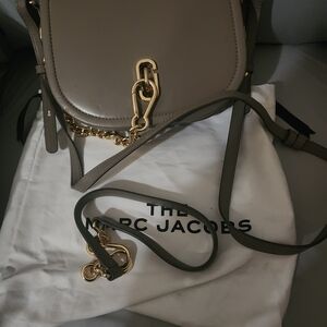 Authentic Marc Jacobs Taupe Crossbody Bag with Gold Accents. Long & Short Strap!